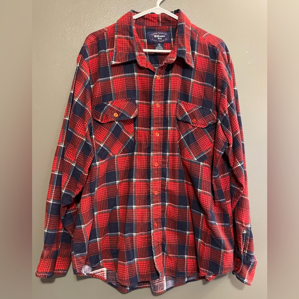 Vintage Williams Bay Red Flannel Shirt XXL/18